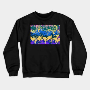 Hurricane, color storm in blue, purple and yellow Crewneck Sweatshirt